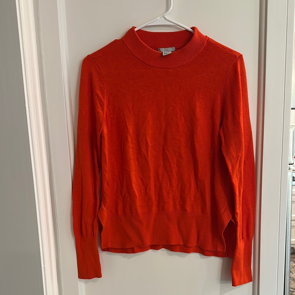 H&M Women's Orange Crew Neck Sweater
